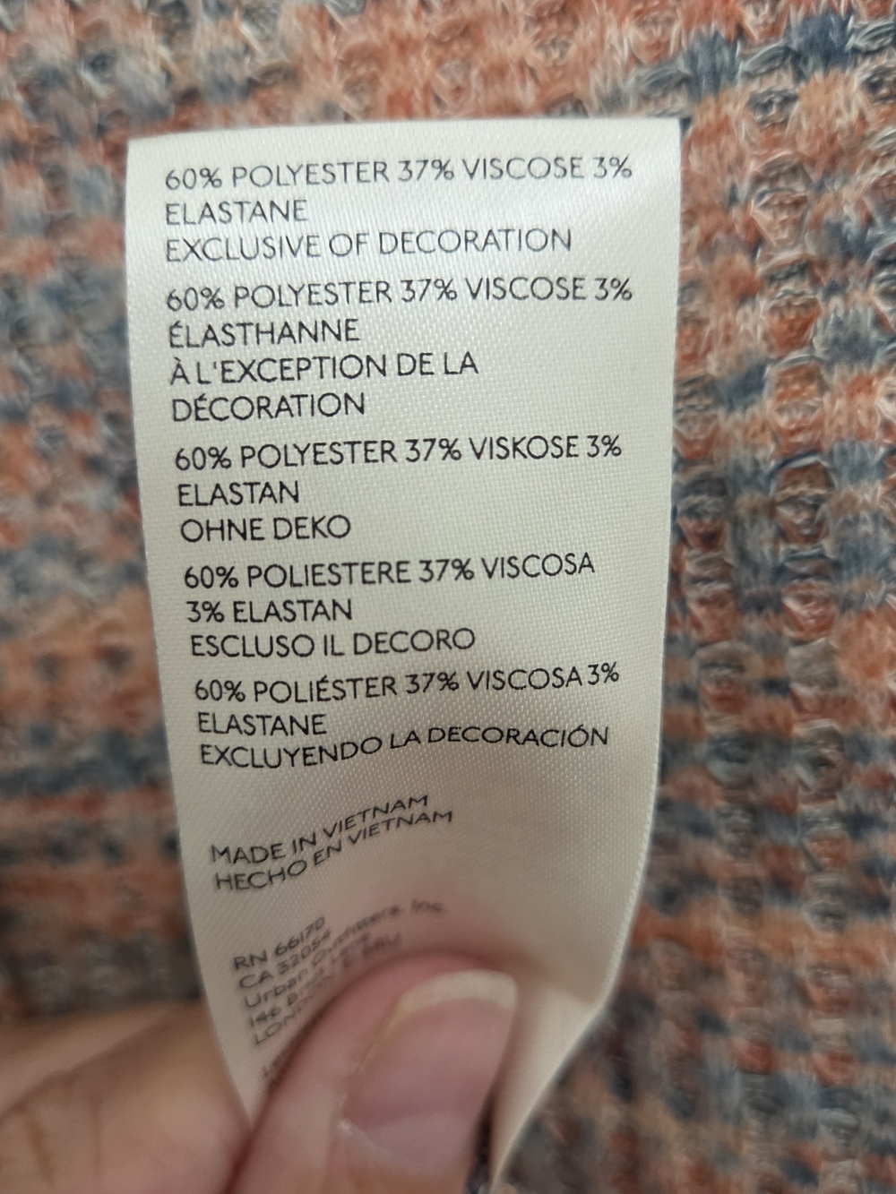 NWT Free People Peach & Blue Heather Cowl Pullover(xs) - Picture 9 of 9